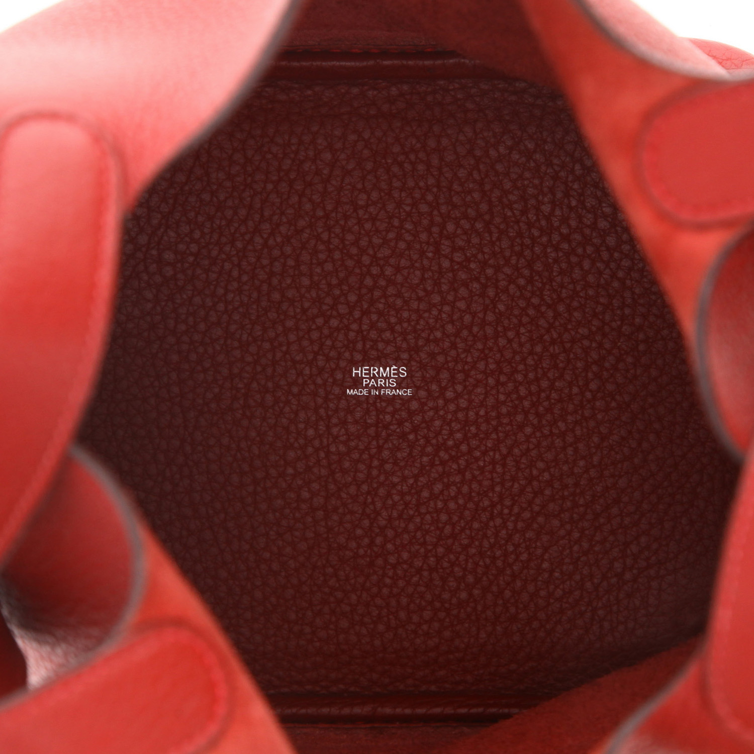 Hermès  Picotin 22 cm handbag  in red Garance leather taurillon clémence - Detail D3