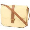 Bolso bandolera Saint Laurent  Besace Messenger en charol Monogram beige y cuero marrón - 00pp thumbnail