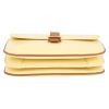 Borsa a tracolla Saint Laurent  Besace Messenger in pelle verniciata monogram beige e pelle marrone - Detail D1 thumbnail