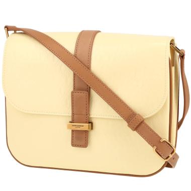 Bolso bandolera Saint Laurent  Besace Messenger en charol Monogram beige y cuero marrón