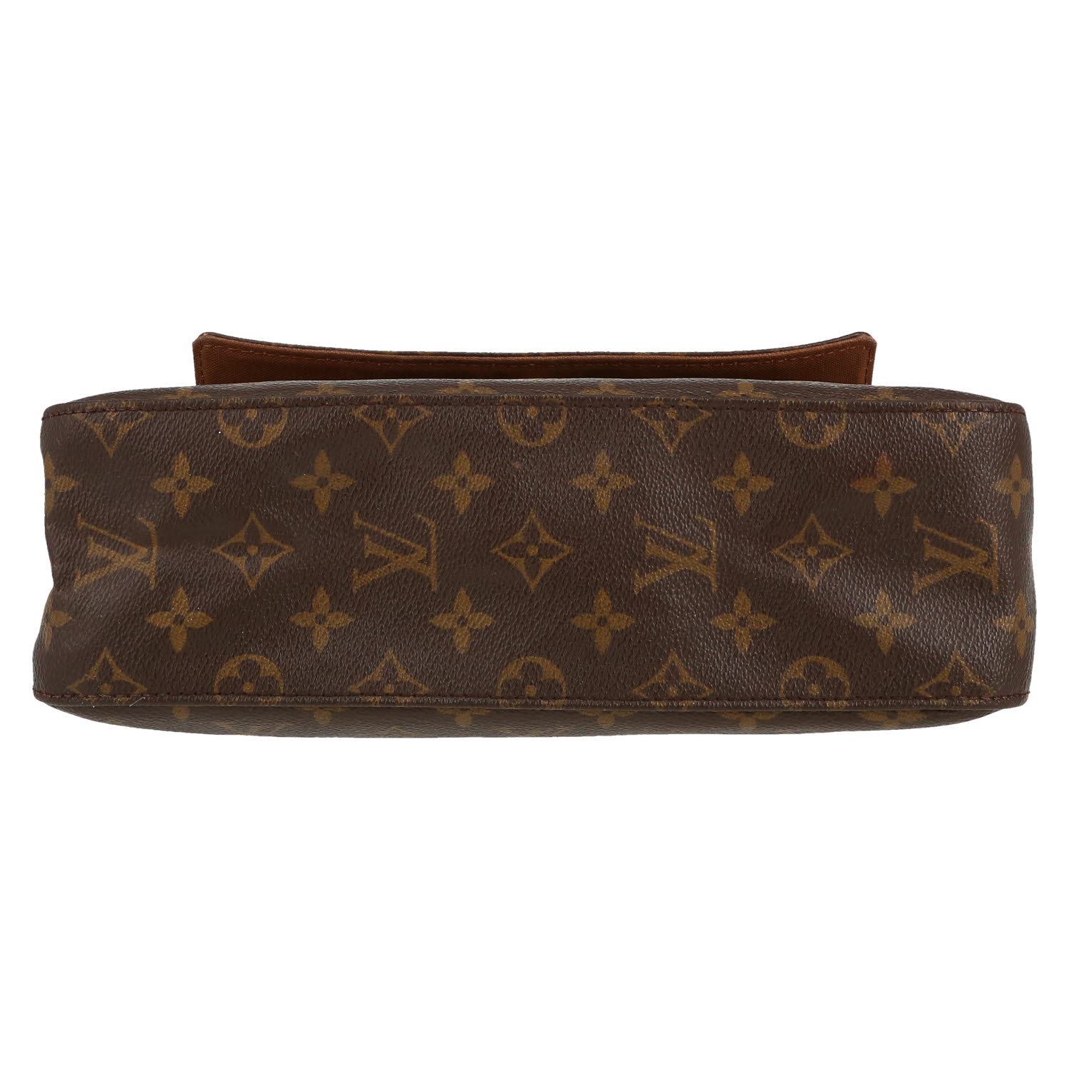 Bolso de mano Louis Vuitton  Looping en lona Monogram marrón y cuero natural - Detail D1