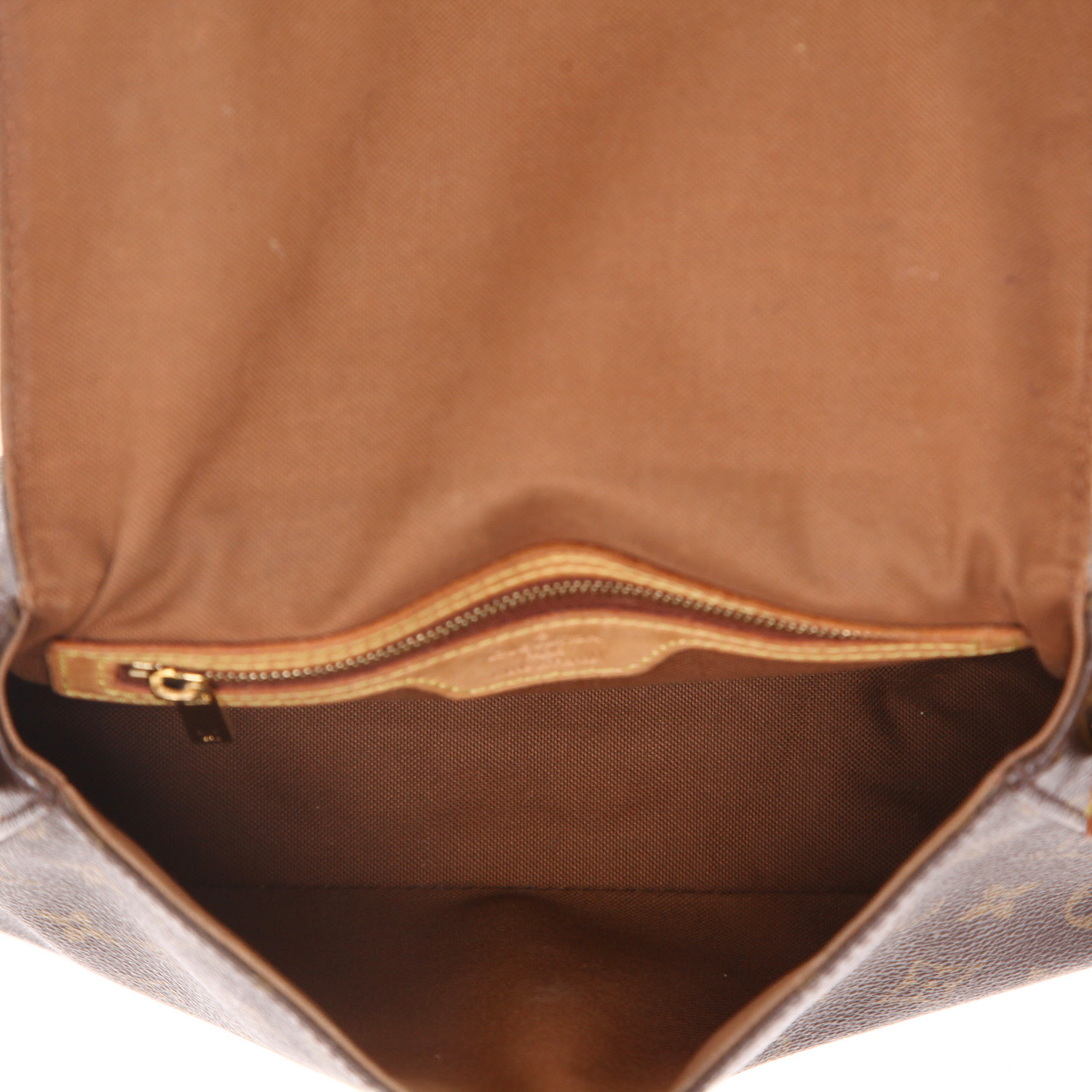 Bolso de mano Louis Vuitton  Looping en lona Monogram marrón y cuero natural - Detail D3
