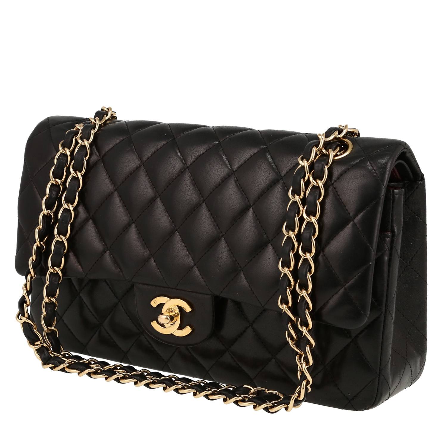 Sac à main Chanel Timeless moyen modèle en cuir matelassé noir – Occasion Sac à main Chanel Timeless moyen modèle en cuir matelassé noir – Occasion