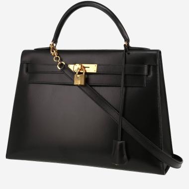 Borsa Hermès  Kelly 32 cm in pelle box nera