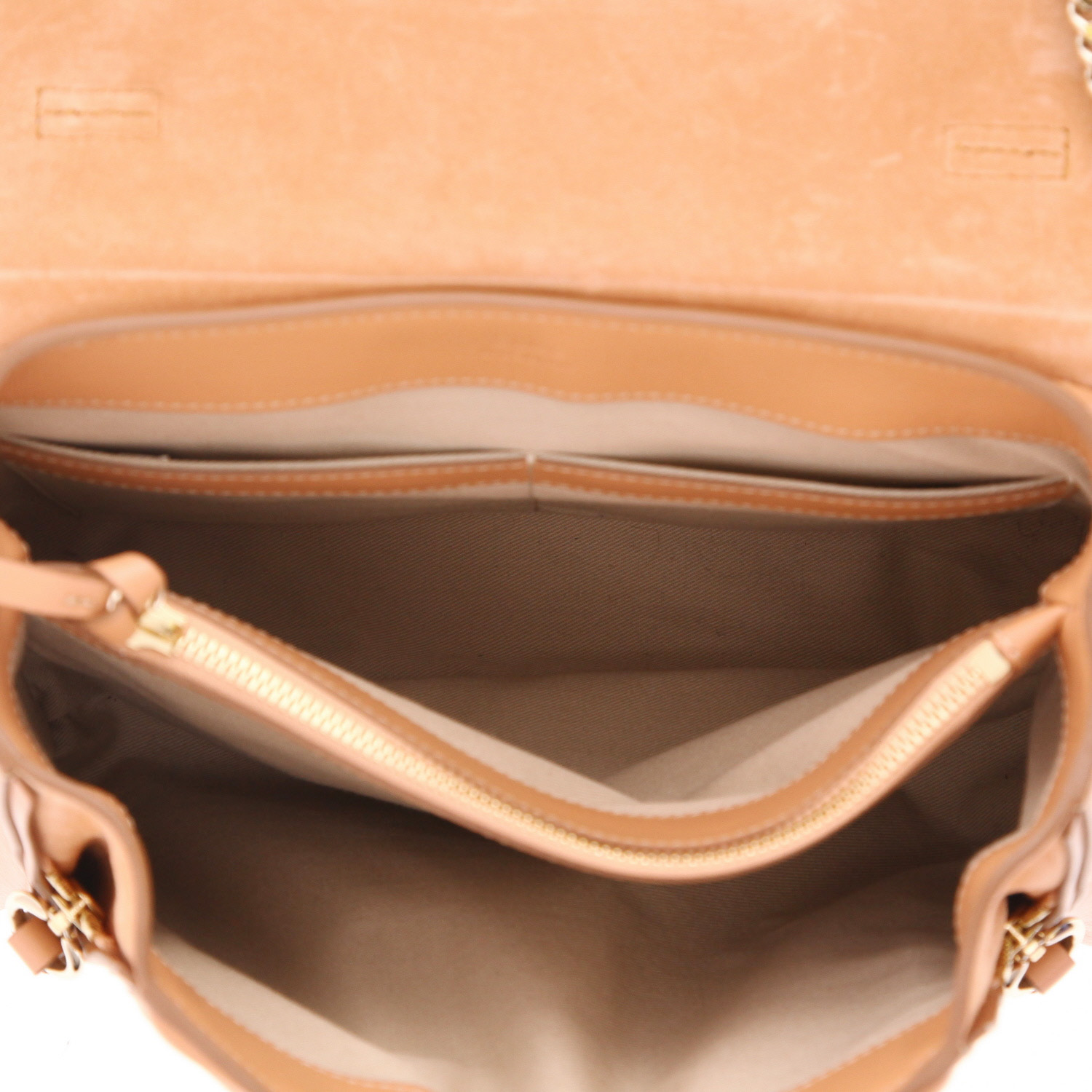 Bolso bandolera Chloé  Faye en cuero rosa - Detail D3