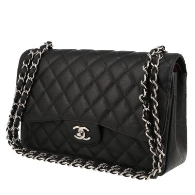 Bolso de mano Chanel  Timeless Jumbo en cuero granulado acolchado negro