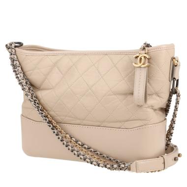 Borsa a tracolla Chanel  Gabrielle  modello medio  in pelle trapuntata beige