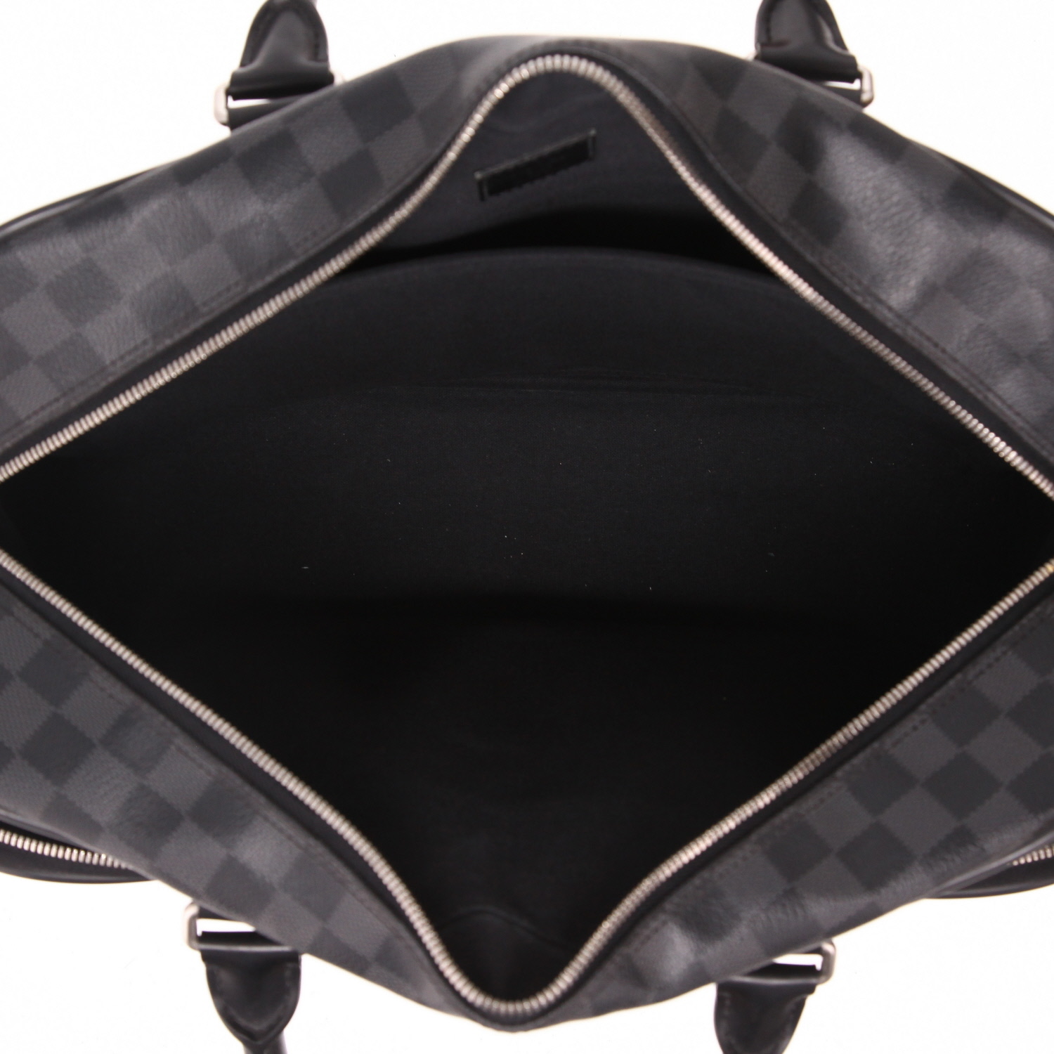 Borsa a tracolla Louis Vuitton  Messenger Voyager in tela a scacchi e pelle nera - Detail D3