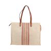 Hermès   shopping bag  in beige canvas - 360 thumbnail