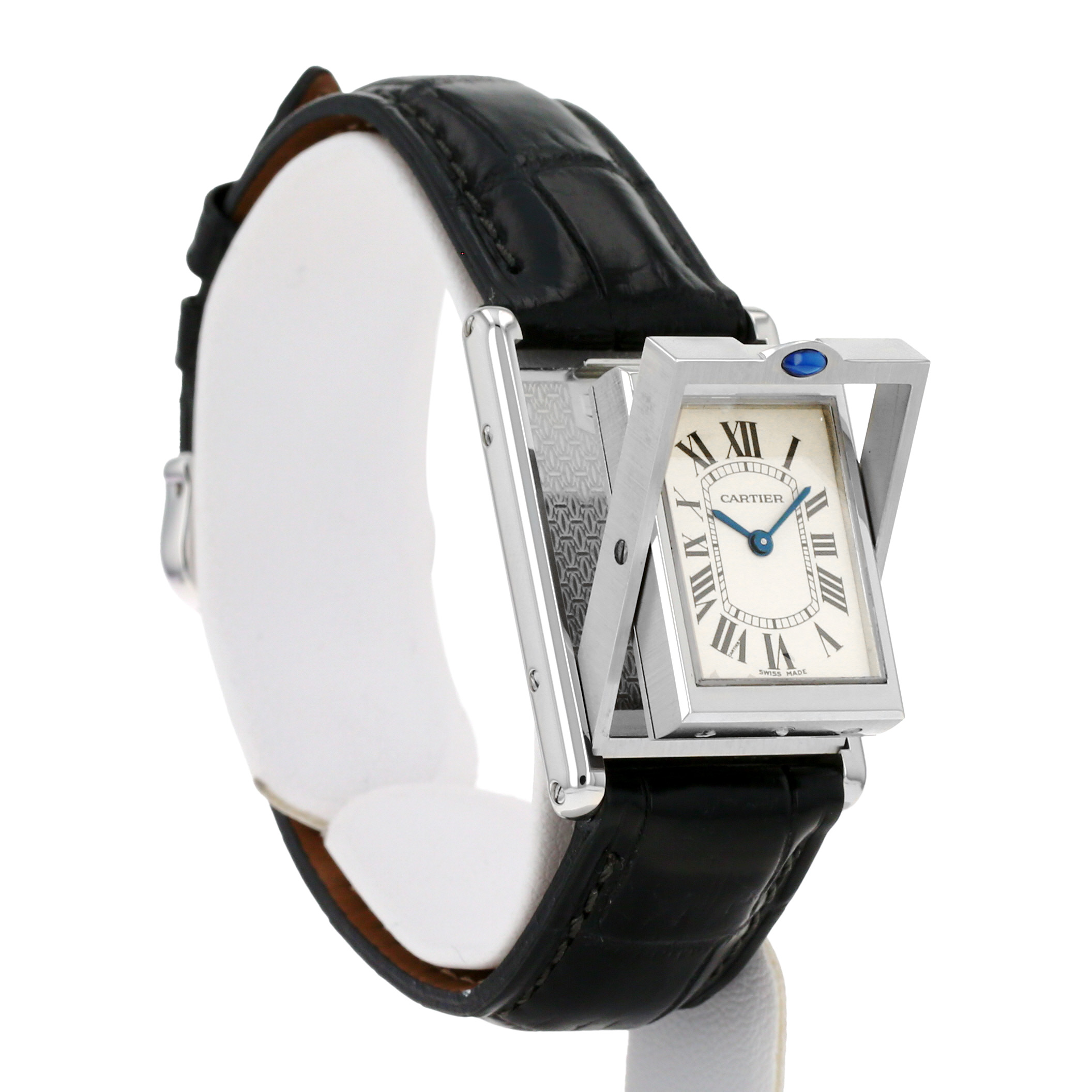 Reloj Cartier Tank Basculante de acero Ref: Cartier - 2405  Circa 2000 - Detail D3