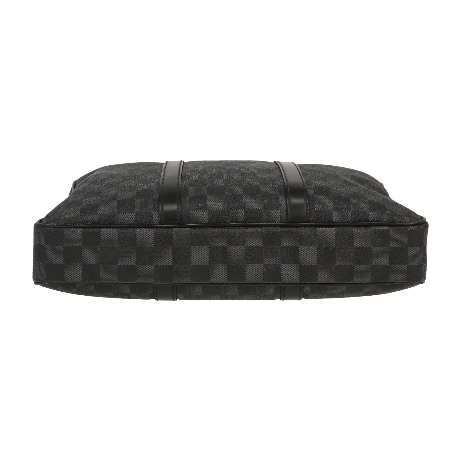 Louis Vuitton  Porte documents Voyage shoulder bag  damier graphite canvas  and black leather - Detail D1