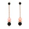 Cartier Evasions Joaillières pendants earrings in pink gold, opal and onyx - 360 thumbnail