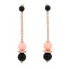 Paire de pendants d'oreilles Cartier Evasions Joaillières en or rose, opale rose, onyx, diamants et saphirs roses - 360 thumbnail