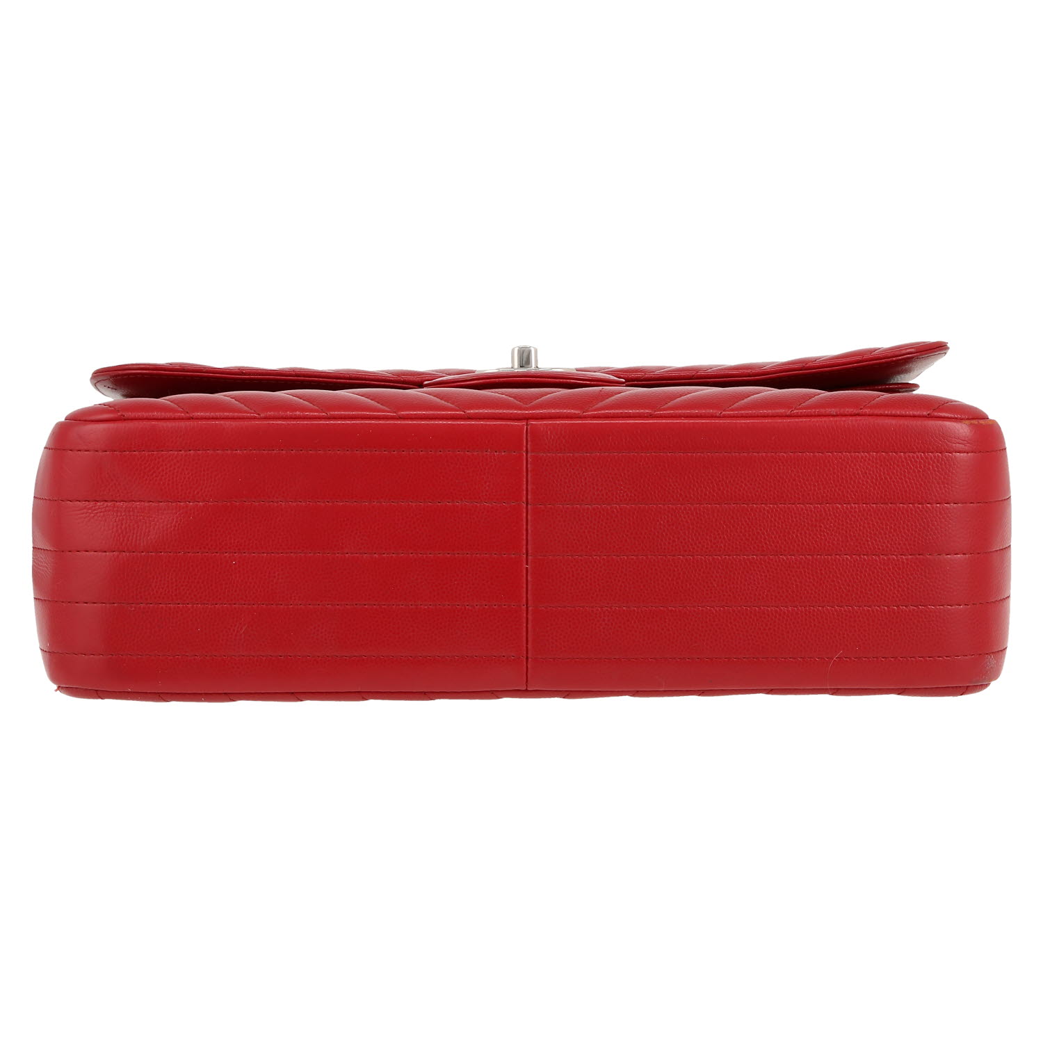 Borsa Chanel  Timeless Jumbo in pelle trapuntata a zigzag rossa - Detail D1
