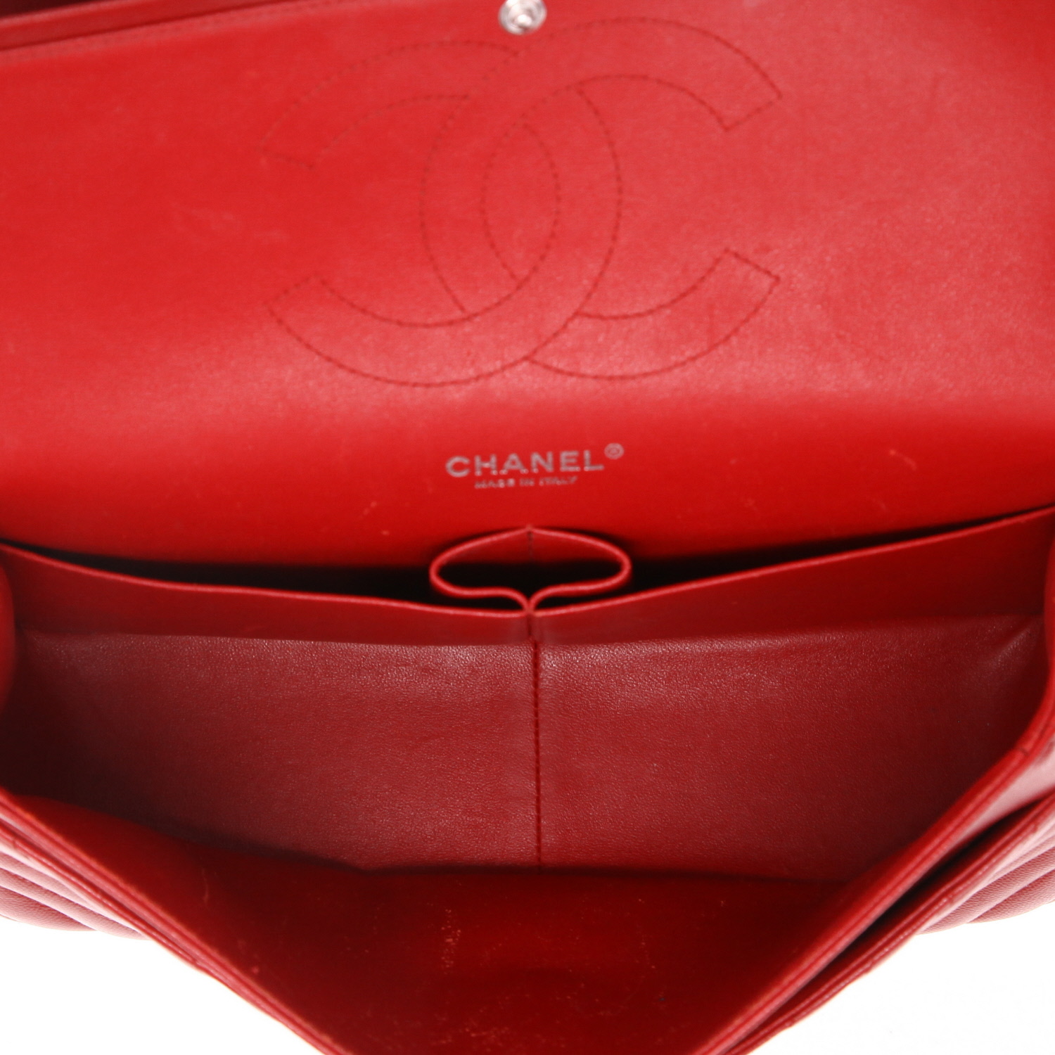 Borsa Chanel  Timeless Jumbo in pelle trapuntata a zigzag rossa - Detail D3
