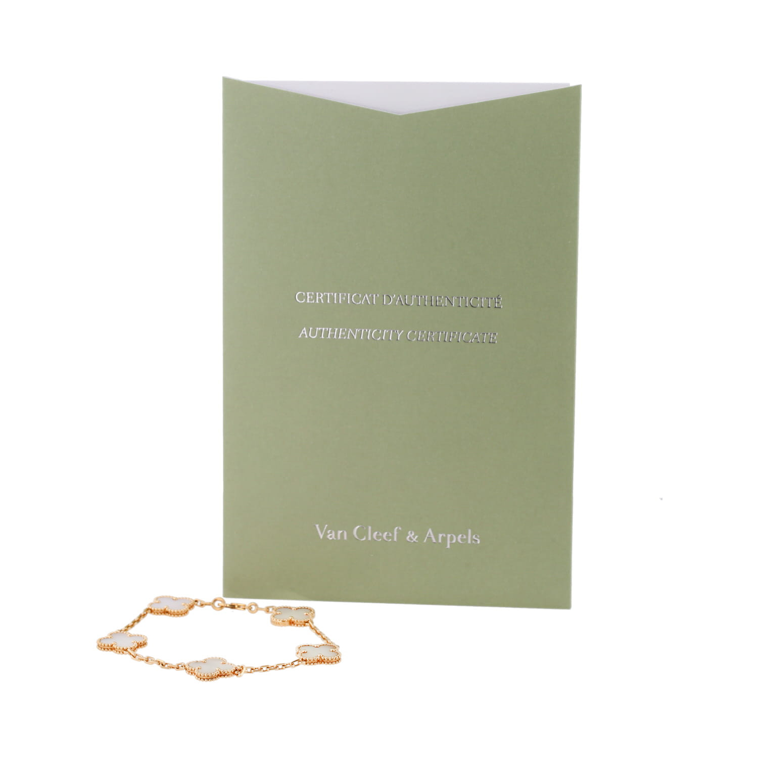 Brazalete Van Cleef & Arpels Vintage Alhambra de oro amarillo y nácar - Detail D2