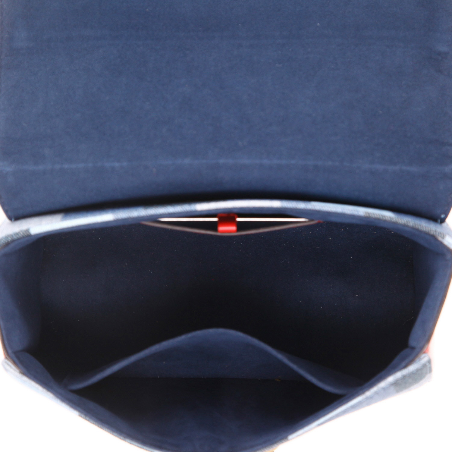 Louis Vuitton  Twist handbag  in blue denim canvas  and red leather - Detail D3