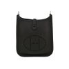 Sac bandoulière Hermès  Mini Evelyne en cuir taurillon clémence noir - 360 thumbnail