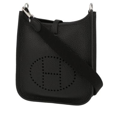 Bolso bandolera Hermès  Mini Evelyne en cuero taurillon clémence negro