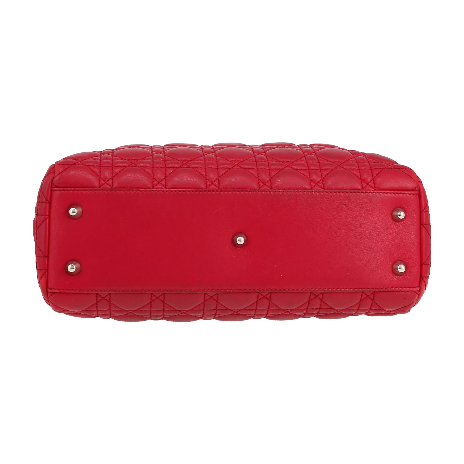 Bolso de mano Dior Soft en cuero cannage rojo - Detail D1