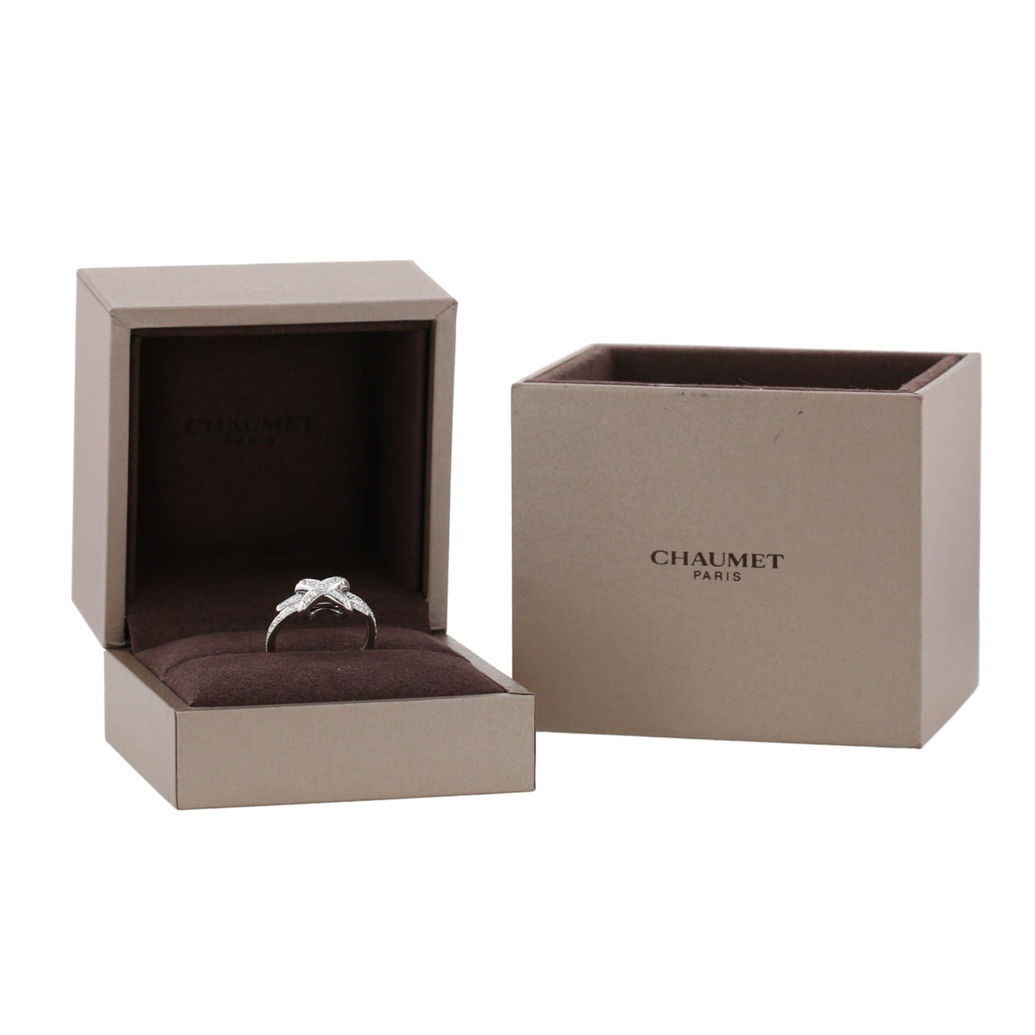 Chaumet Jeux de Liens ring in white gold and diamonds - Detail D2