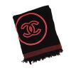 Shopping bag Chanel   in tessuto di spugna nero e rosso - Detail D4 thumbnail
