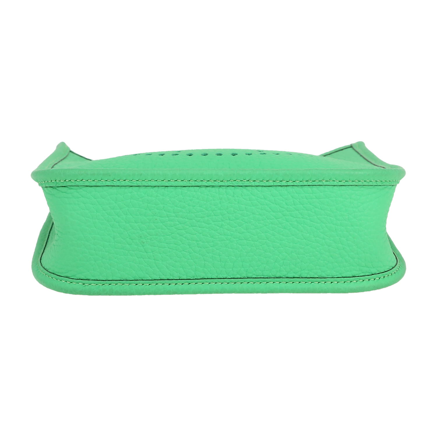 Borsa a tracolla Hermès  Mini Evelyne in pelle taurillon clemence Vert Menthe - Detail D1