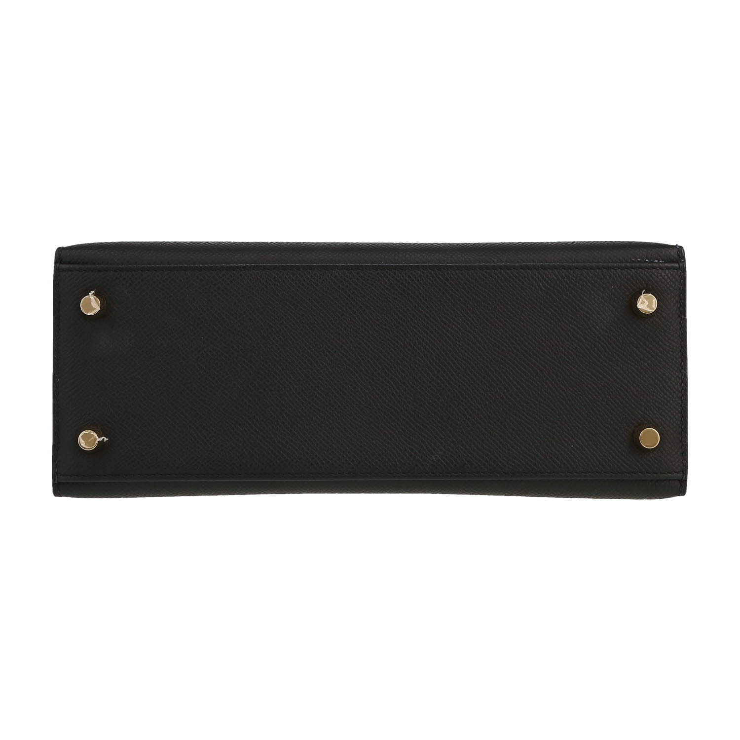 Bolso de mano Hermès  Kelly 25 cm en cuero epsom negro - Detail D1