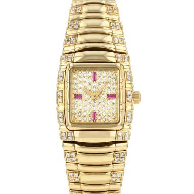 Montre Piaget Tanagra en or jaune et diamanté Vers 1990