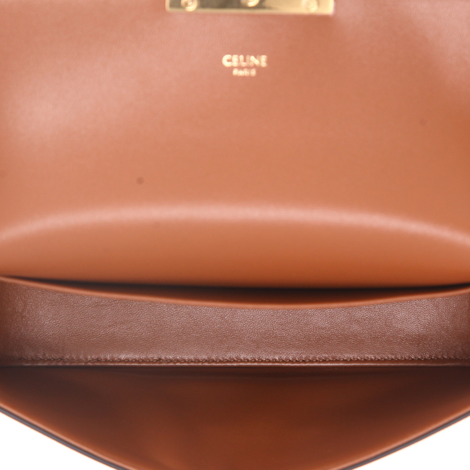 Bolso de mano Celine  Claude en tejido "Triomphe" y cuero marrón - Detail D3