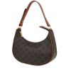 Celine  Ava medium model  handbag  "Triomphe" canvas  and brown leather - 00pp thumbnail