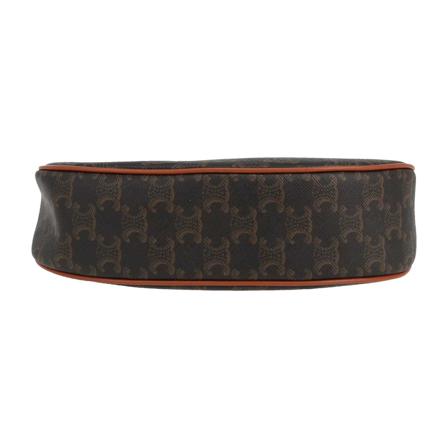 Bolso de mano Celine  Ava modelo mediano  en tejido "Triomphe" y cuero marrón - Detail D1