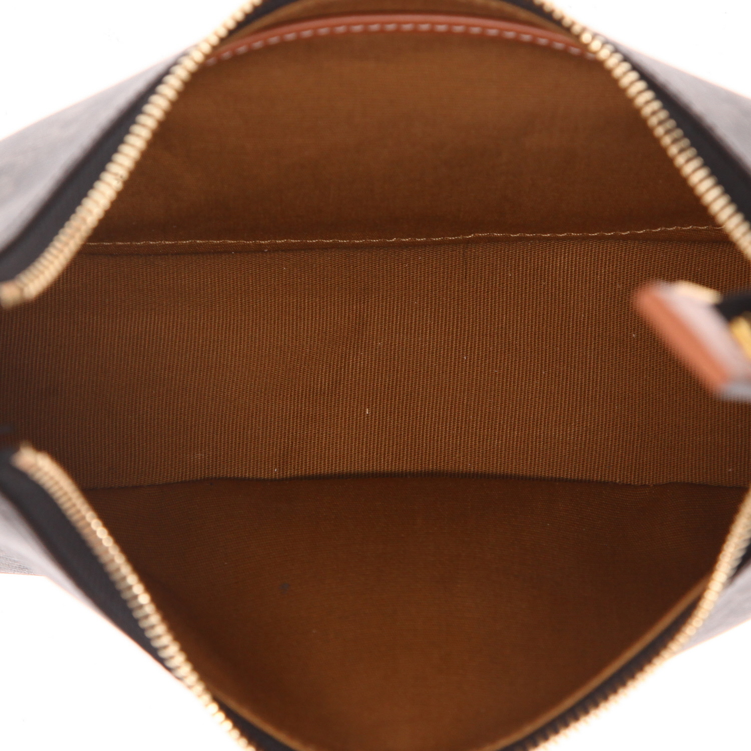 Celine  Ava medium model  handbag  "Triomphe" canvas  and brown leather - Detail D3