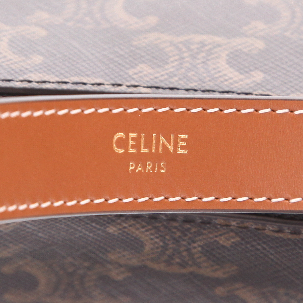 Sac à main Celine  Ava en toile Triomphe marron et cuir marron - Detail D2
