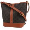 Borsa a tracolla Celine  Seau modello piccolo  in tela monogram marrone e pelle marrone - 00pp thumbnail