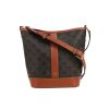 Borsa a tracolla Celine  Seau modello piccolo  in tela monogram marrone e pelle marrone - 360 thumbnail