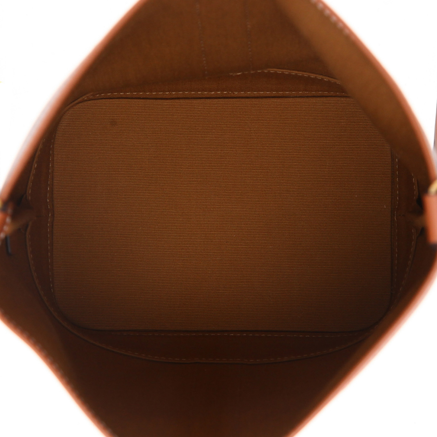 Celine  Seau small model  shoulder bag  in brown monogram canvas  and brown leather - Detail D3
