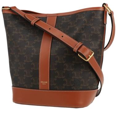 Bolso bandolera Celine  Seau modelo pequeño  en lona Monogram marrón y cuero marrón