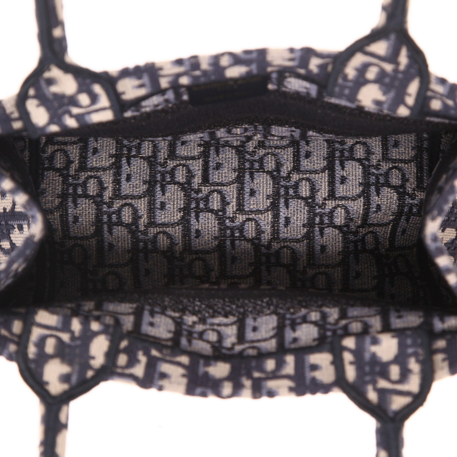 Shopping bag Dior  Book Tote modello piccolo  in tessuto a monogramma Oblique blu e beige - Detail D3