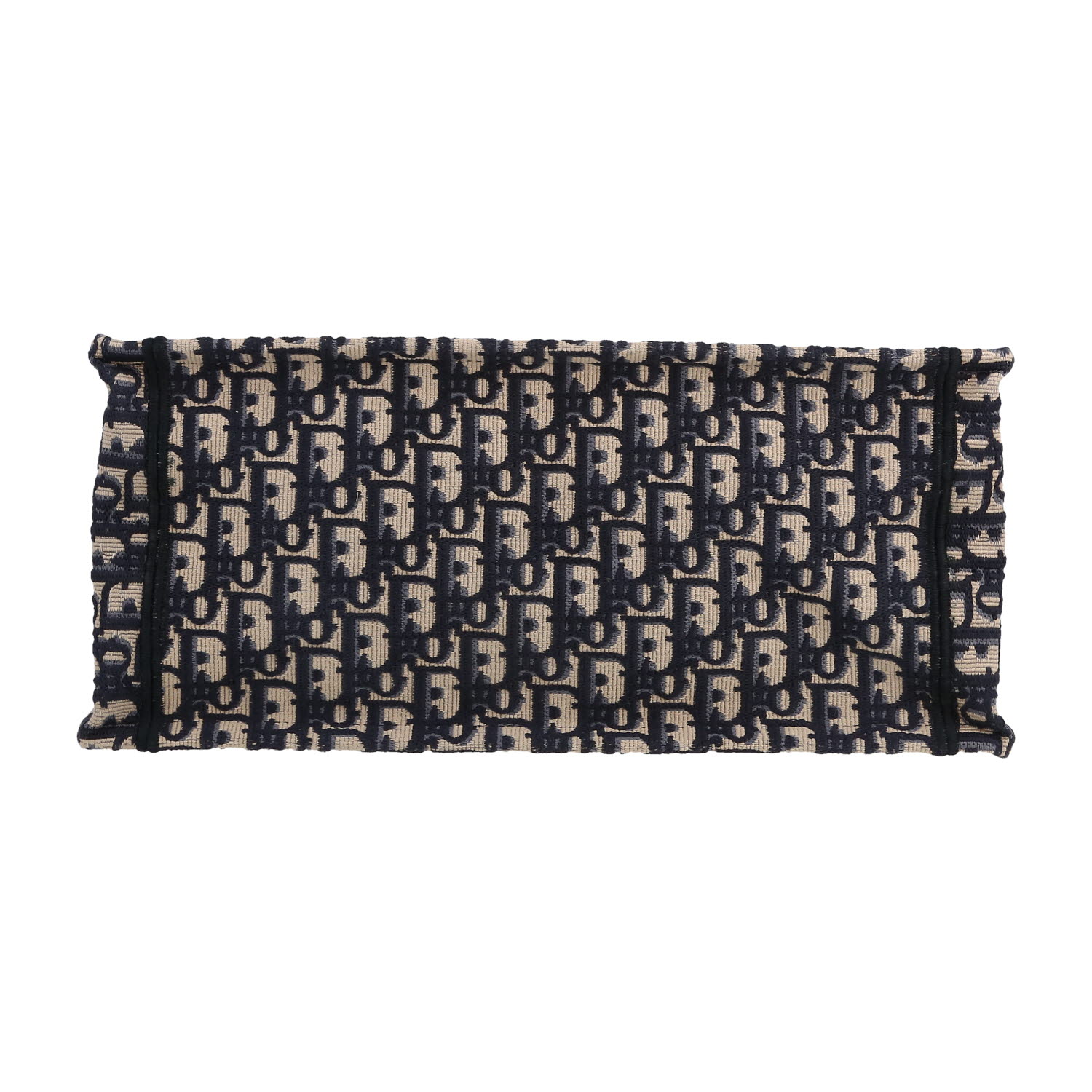 Sac cabas Dior  Book Tote moyen modèle  en toile monogram Oblique bleue et beige - Detail D1