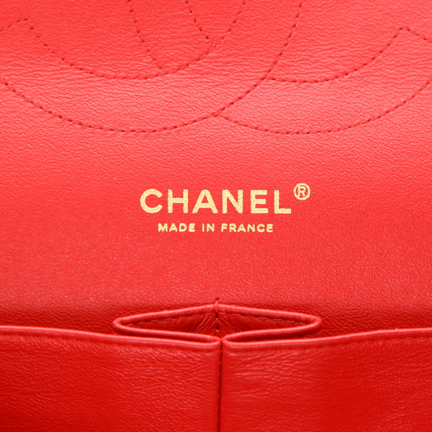 Chanel  Timeless Jumbo handbag  in red quilted leather - Detail D2