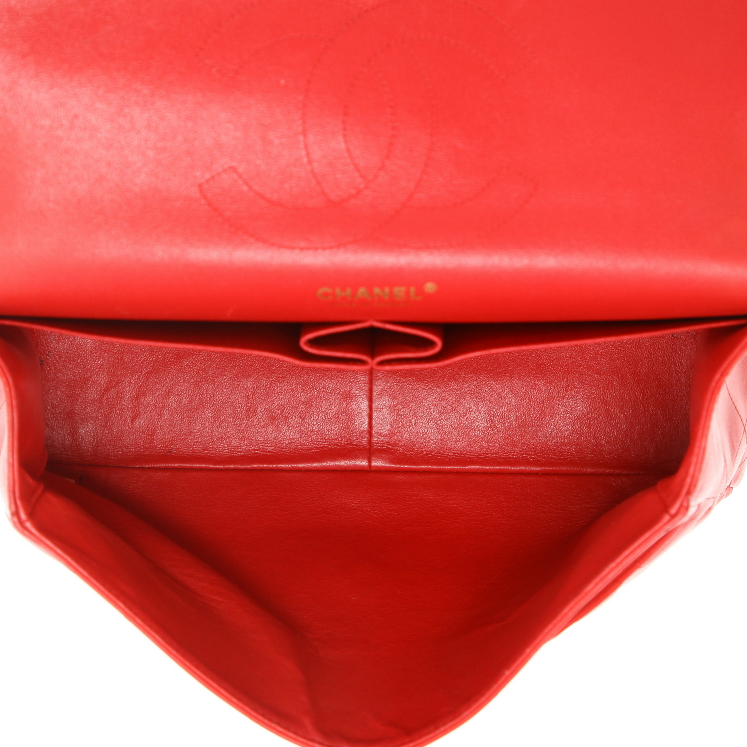 Chanel  Timeless Jumbo handbag  in red quilted leather - Detail D3