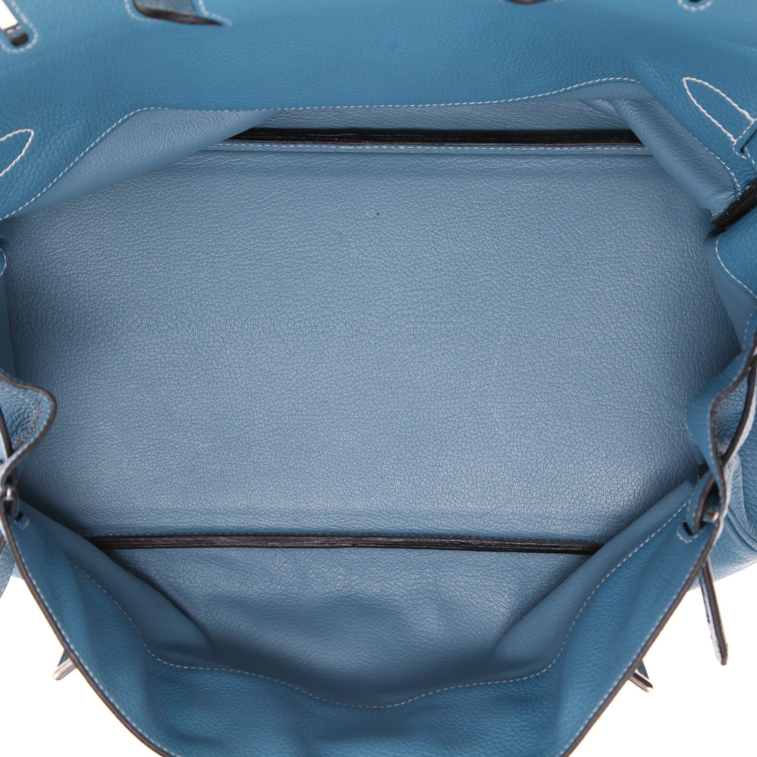 Borsa da spalla o a mano Hermès  Birkin Shoulder in pelle togo blu - Detail D3