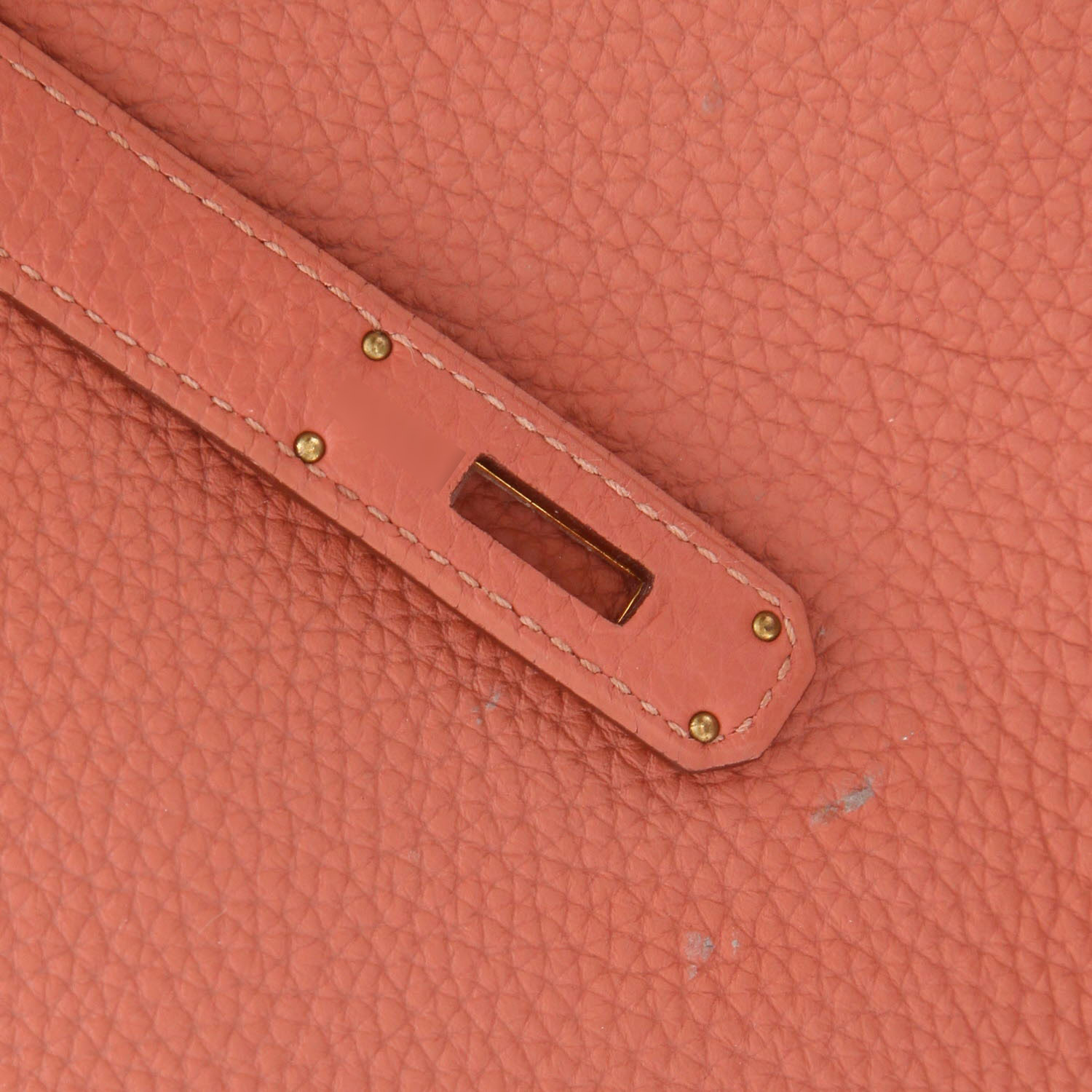 Sac à main Hermès  Birkin 35 cm en cuir togo rose Thé - Detail D4
