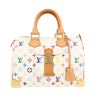 Louis Vuitton  Speedy 30 handbag  in white and multicolor monogram canvas  and natural leather - 360 thumbnail