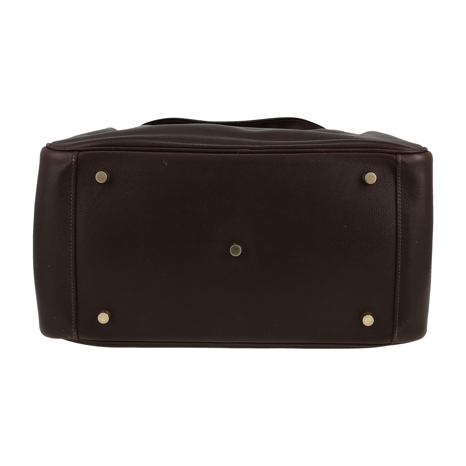 Borsa a spalla Hermès  Lindy 34 cm in pelle Evergrain marrone - Detail D1