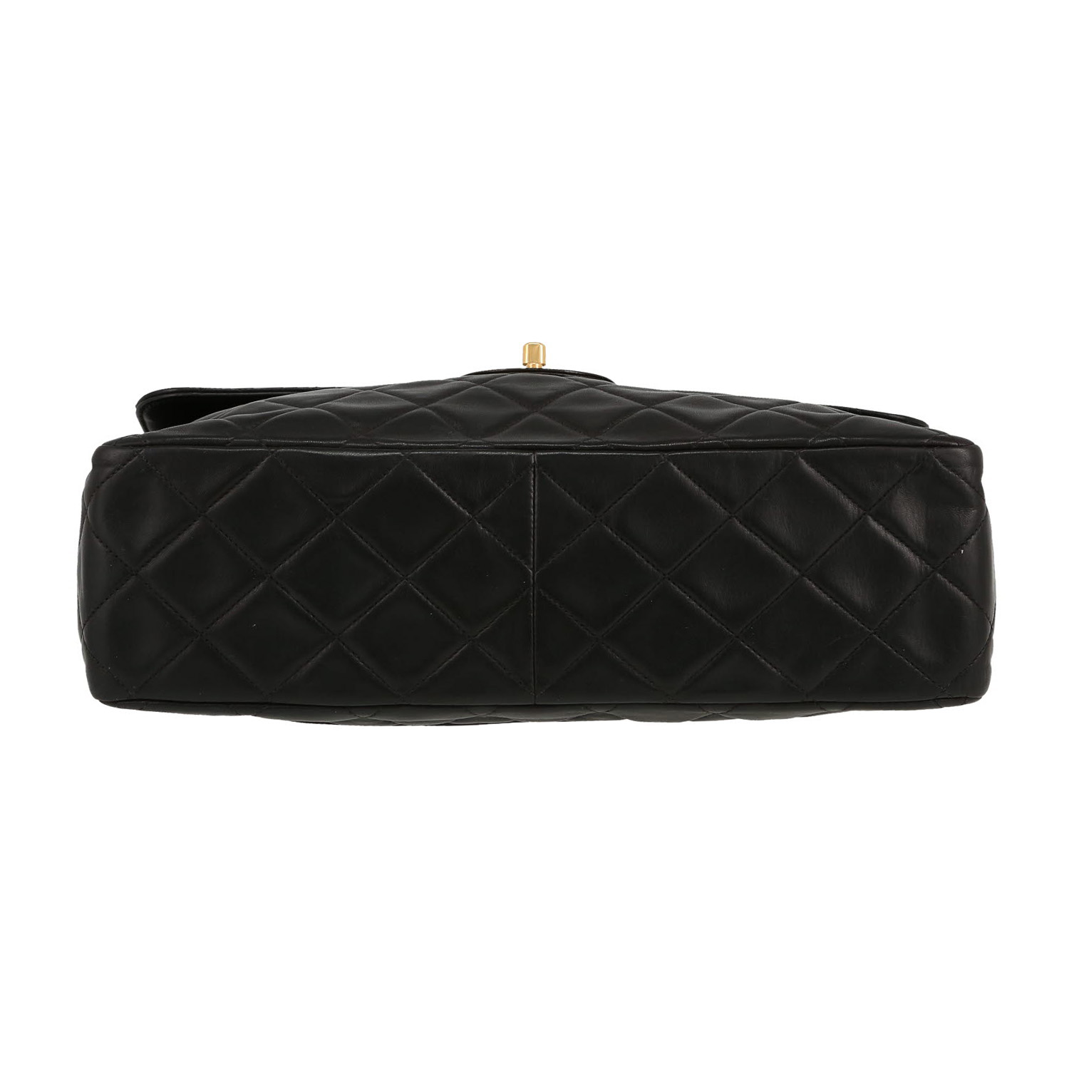 Chanel  Timeless Jumbo handbag  in black quilted leather - Detail D1