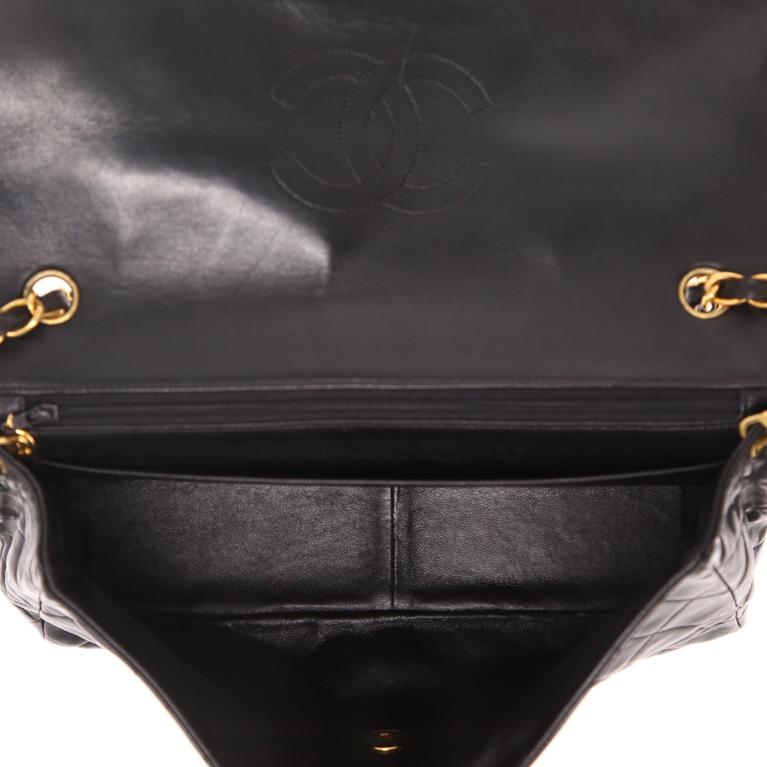 Bolso de mano Chanel  Timeless Jumbo en cuero acolchado negro - Detail D3