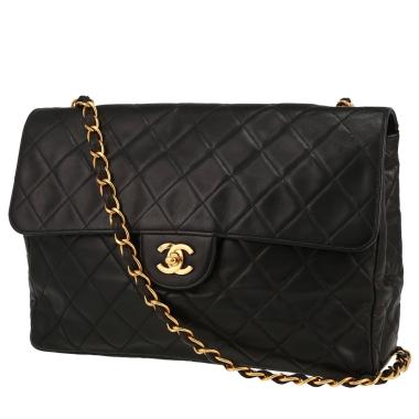Bolso de mano Chanel  Timeless Jumbo en cuero acolchado negro