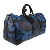 Bolsa de viaje Louis Vuitton  Keepall Editions Limitées en lona a cuadros azul y negra - Detail D3 thumbnail